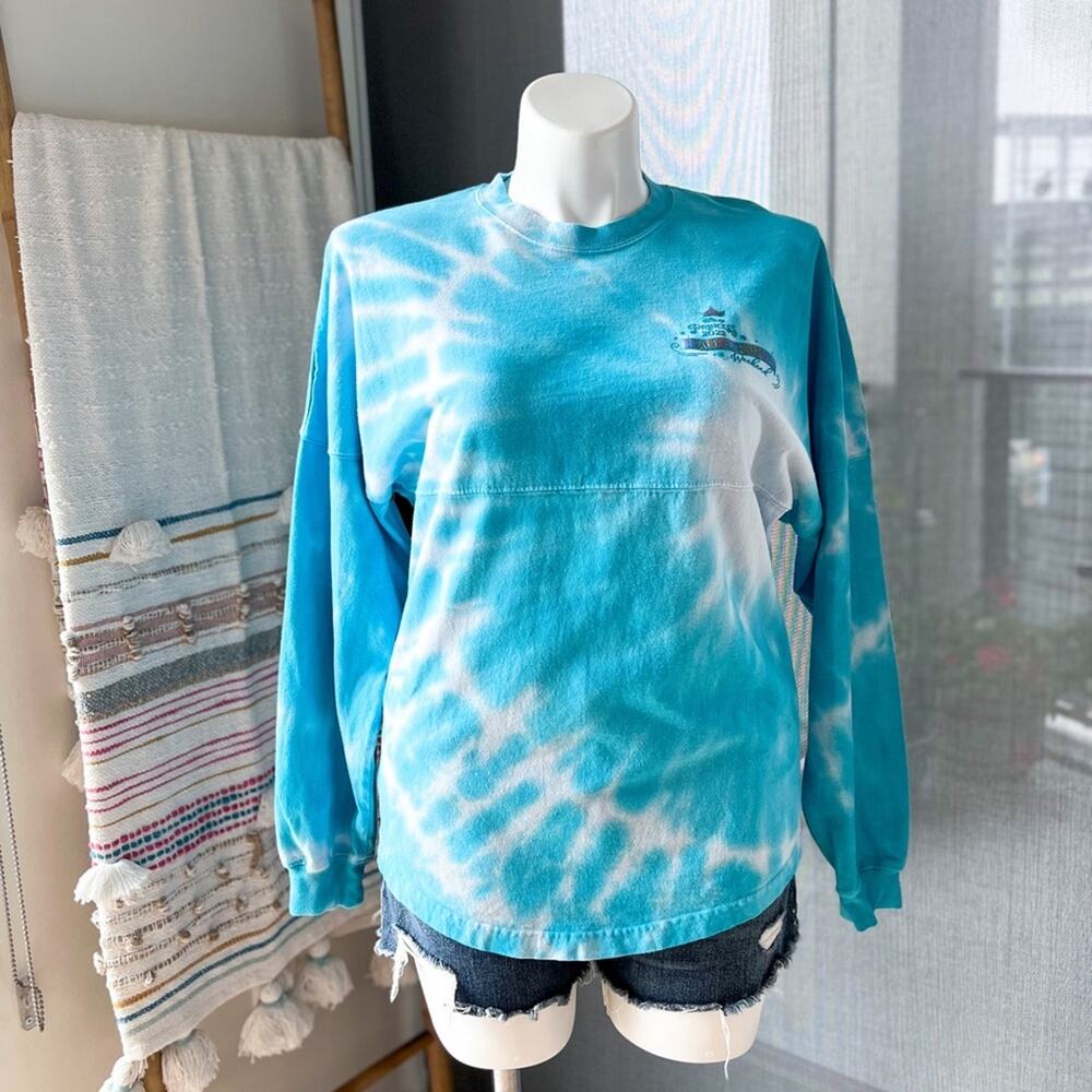 Walt Disney Spirit Jersey Princess 2022 Blue Tie Dye Long Sleeve Pullover Tee S - Picture 2 of 10